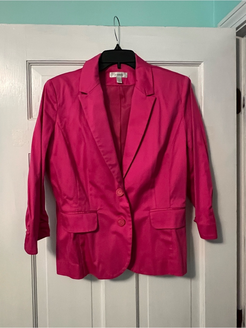 Bright Fuchsia Satin Blazer